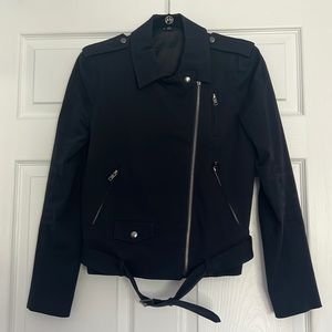 Theory navy cotton biker jacket